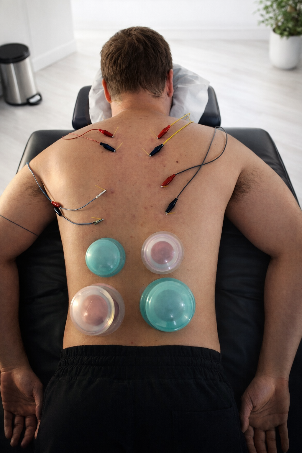 CC Dry Needling Patient On Table With Needles and Electro-stim